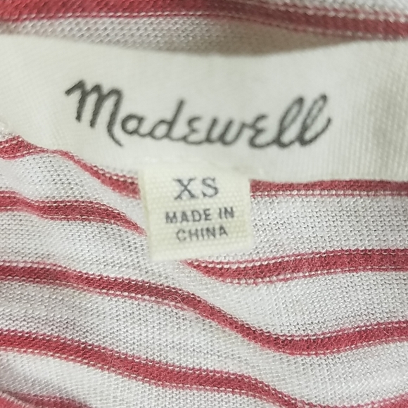 MadeWell, Red/white stripes, long sleeves pullover, Sz XS - Picture 5 of 5